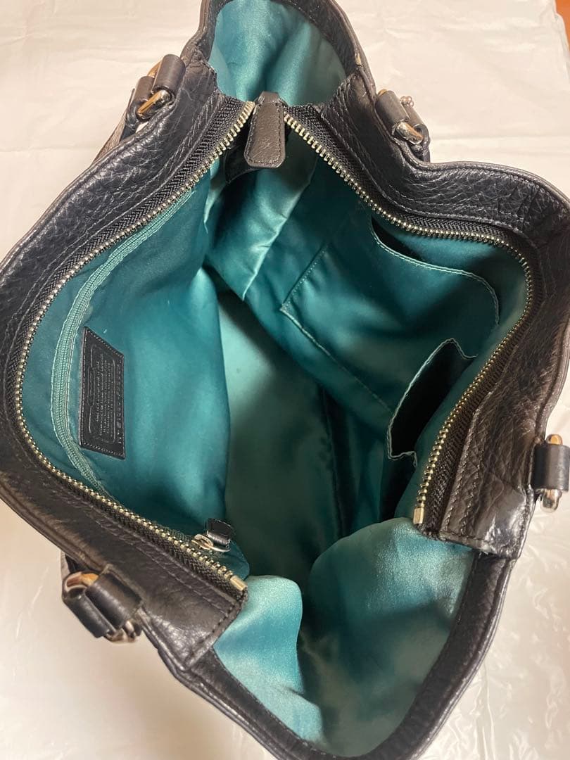 COACH コーチ トートバッグ オールレザー 黒色 ブラック
