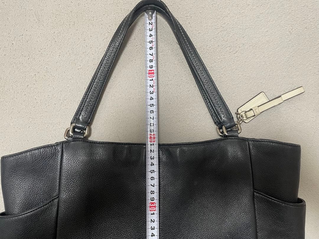 COACH コーチ トートバッグ オールレザー 黒色 ブラック