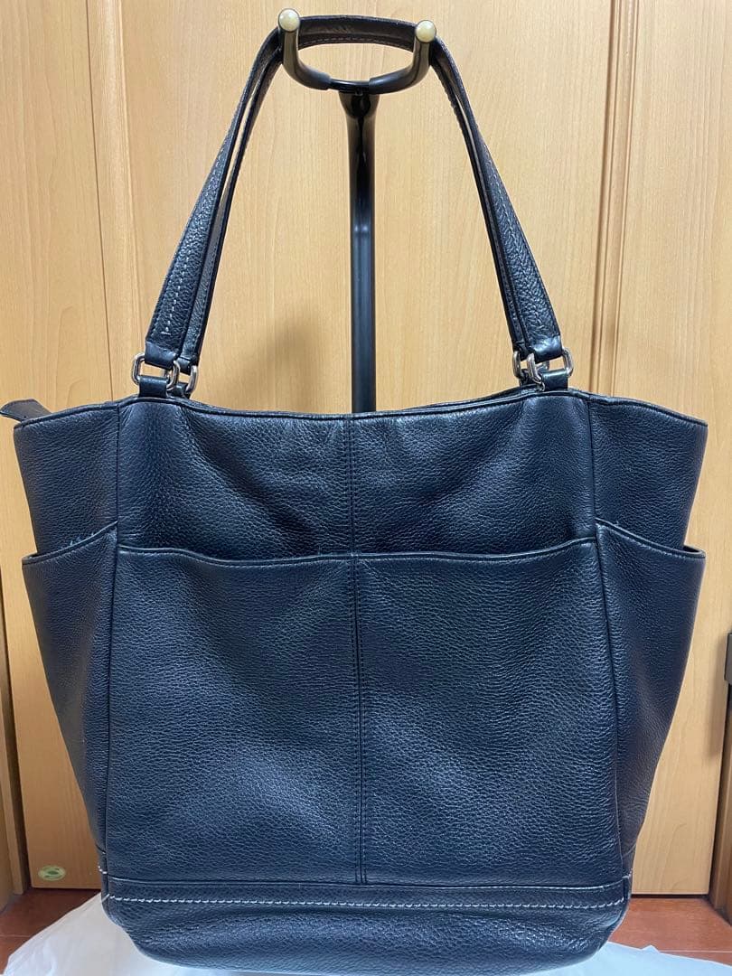 COACH コーチ トートバッグ オールレザー 黒色 ブラック