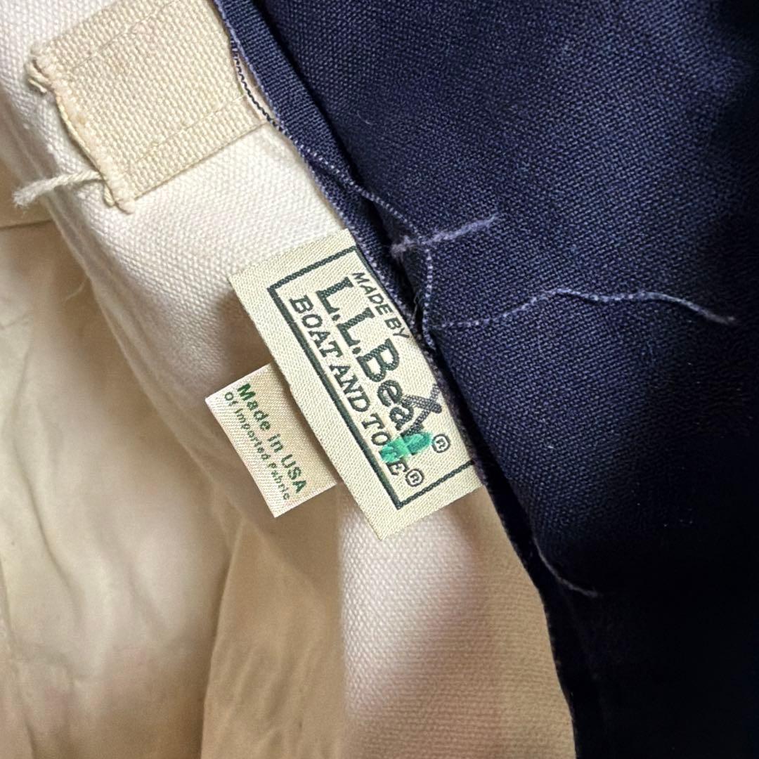LLBean ボートアンドトート M ロングハンドルジッパー有ストライプ柄　レア
