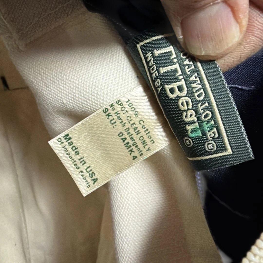 LLBean ボートアンドトート M ロングハンドルジッパー有ストライプ柄　レア