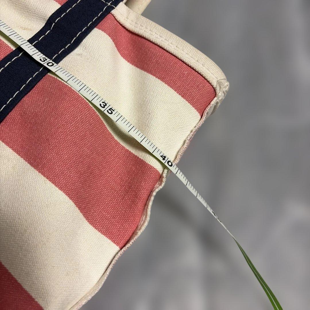 LLBean ボートアンドトート M ロングハンドルジッパー有ストライプ柄　レア