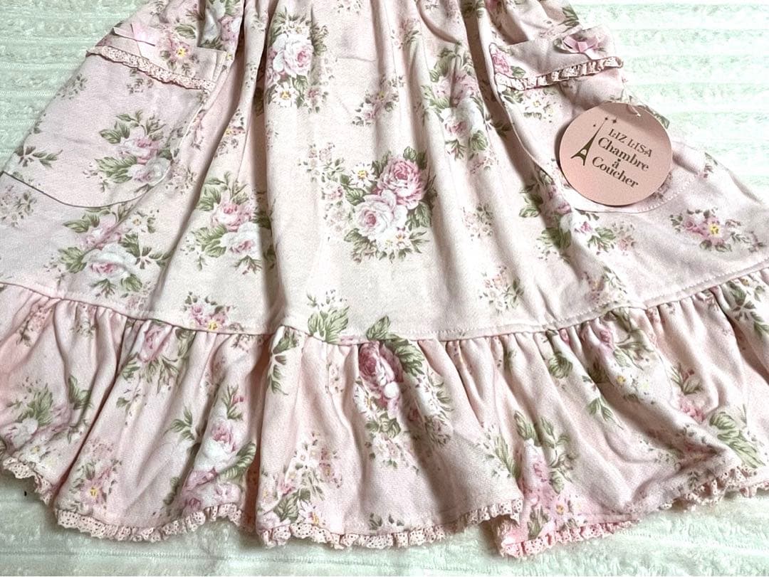 LIZLISA シャンブラ リボン付き花柄エプロン タグ付き新品 希少品
