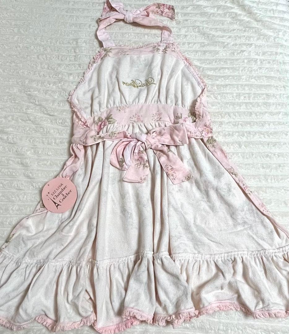 LIZLISA シャンブラ リボン付き花柄エプロン タグ付き新品 希少品