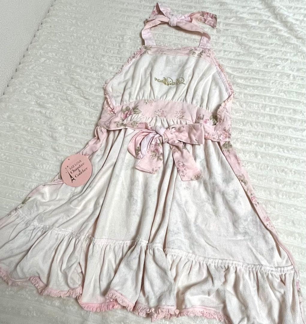 LIZLISA シャンブラ リボン付き花柄エプロン タグ付き新品 希少品