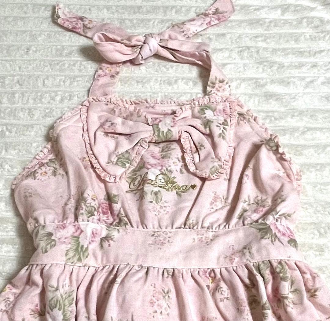 LIZLISA シャンブラ リボン付き花柄エプロン タグ付き新品 希少品