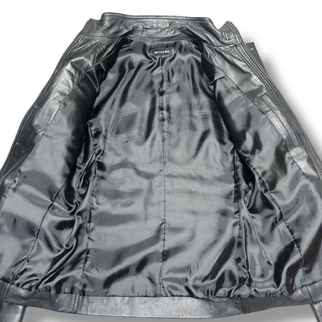 美品 アンタイトルMEN M-65型 レザージャケット 黒 ラムレザー 本革