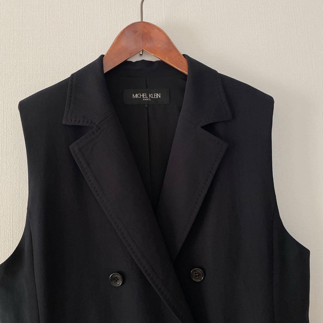 美品　定価3万　ミッシェルクラン　リネンライクロングジレ