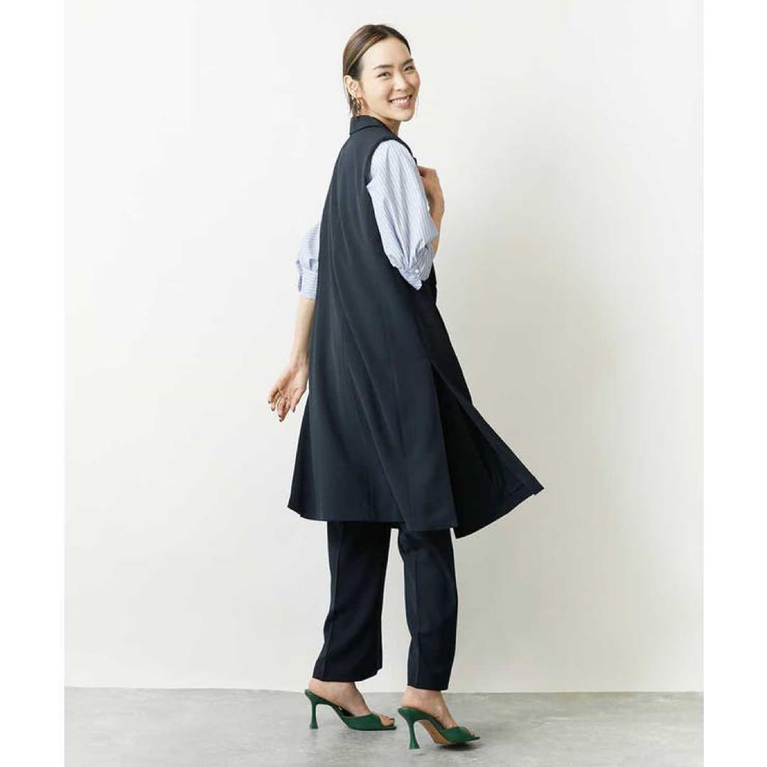 美品　定価3万　ミッシェルクラン　リネンライクロングジレ