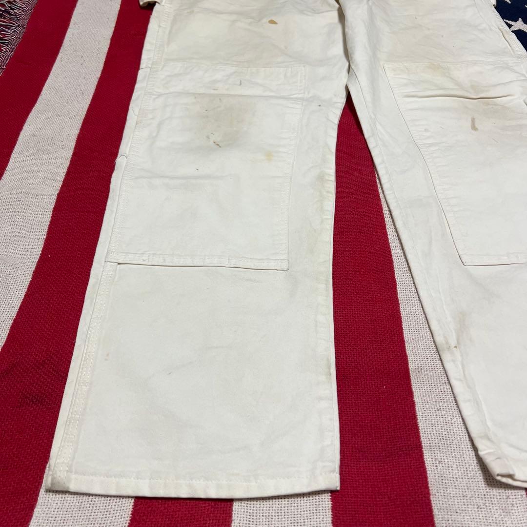 00s Dickies ダブルニー ホワイトペインターパンツ ペンキ アート