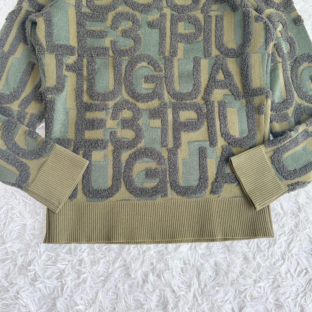 極美品 1PIU1UGUALE3 GOLF ニット L ロゴ 総柄 高級感 人気