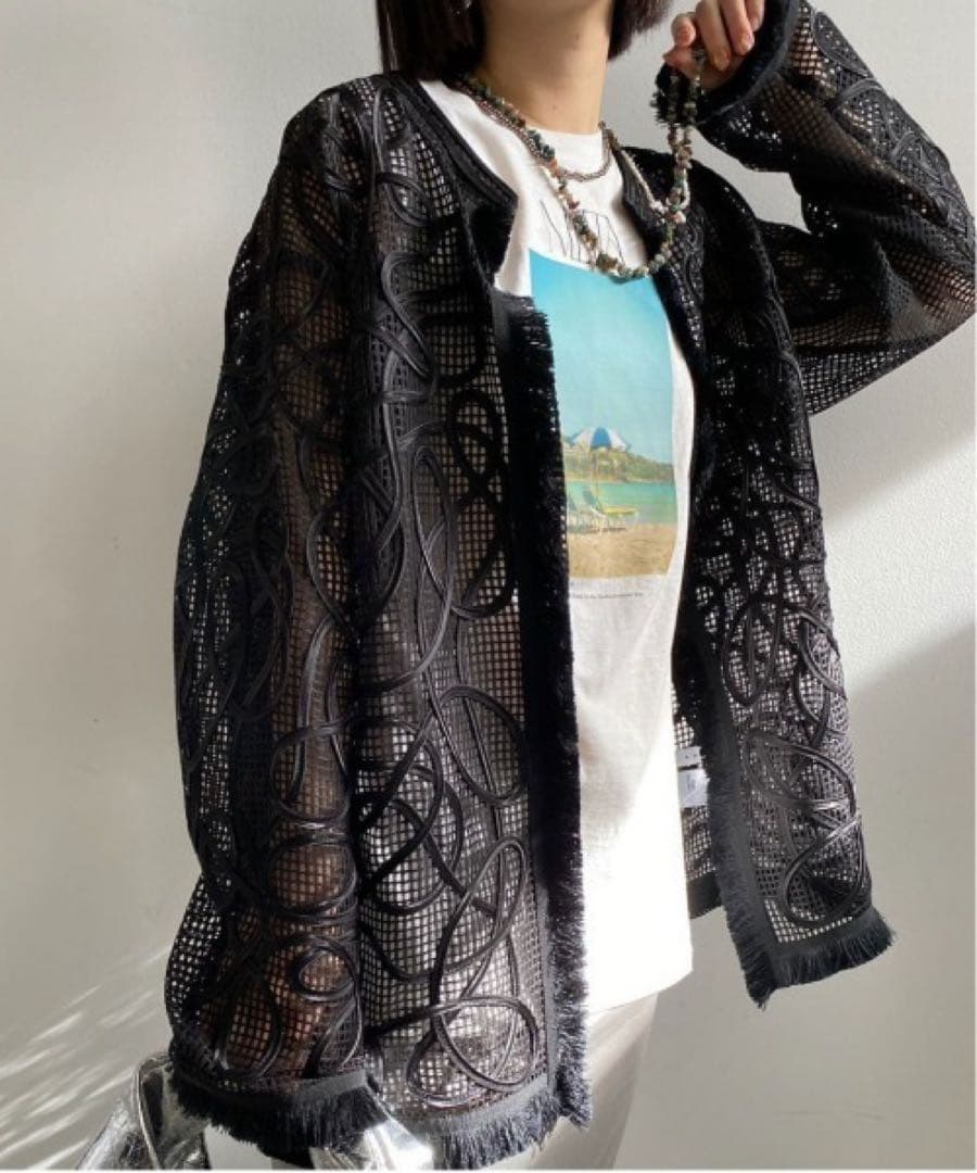 【限定価格】MEDI TAPE EMBROIDERY MESH JACKET