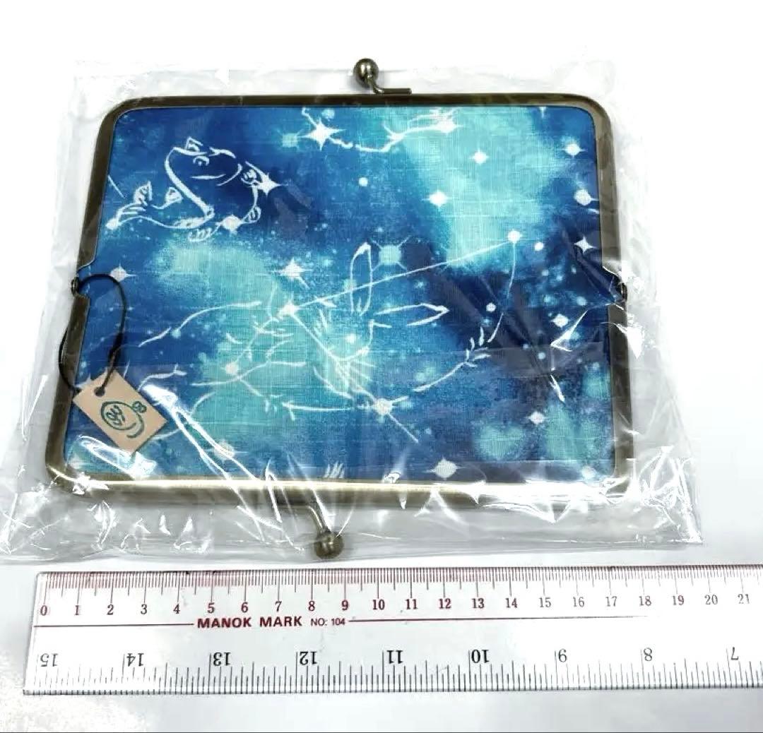 【未使用】るぅの がま口 ペンケース 星空 鳥獣戯画 布製 GIGA鳥獣