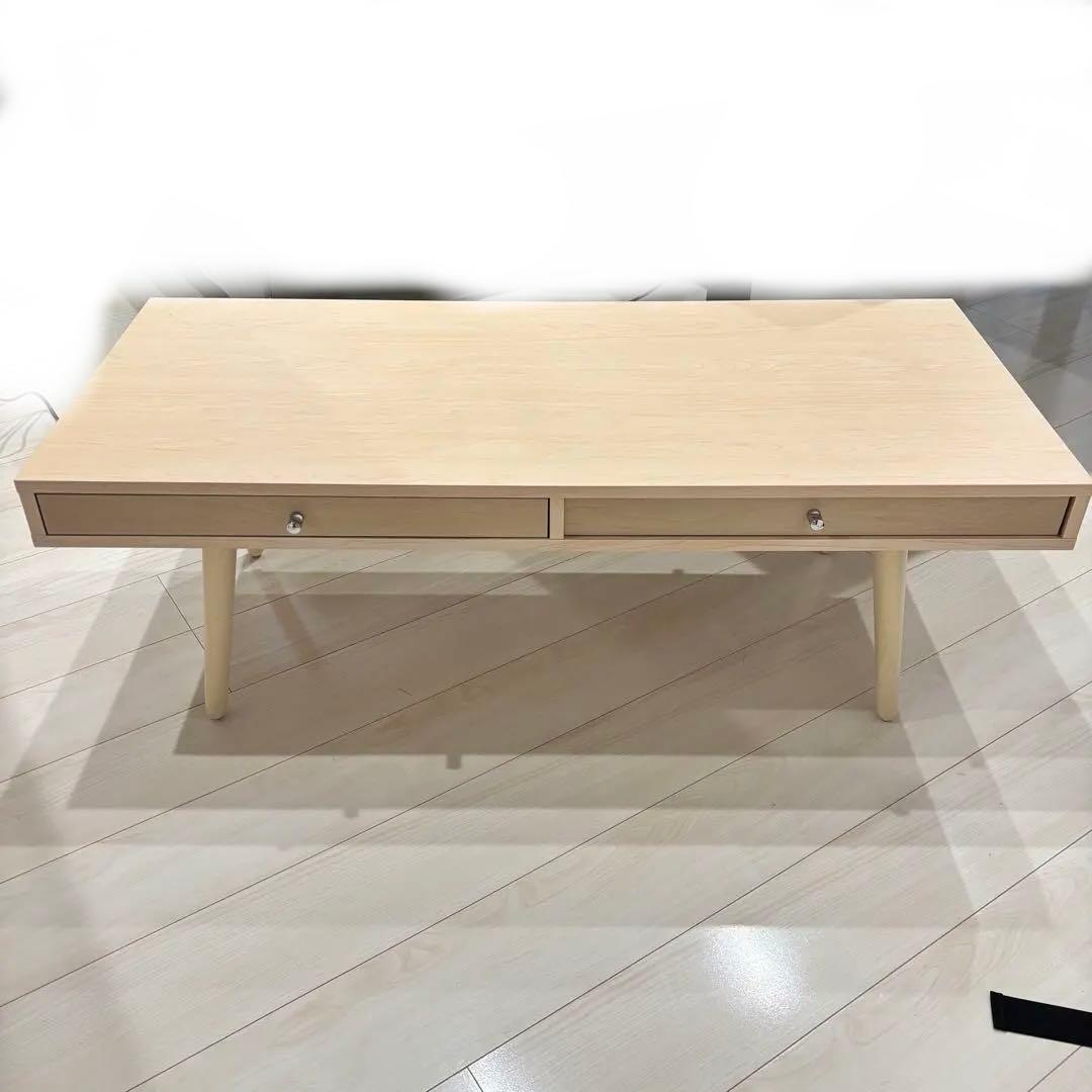 アイリスプラザ　ナチュラル木製ローテーブル