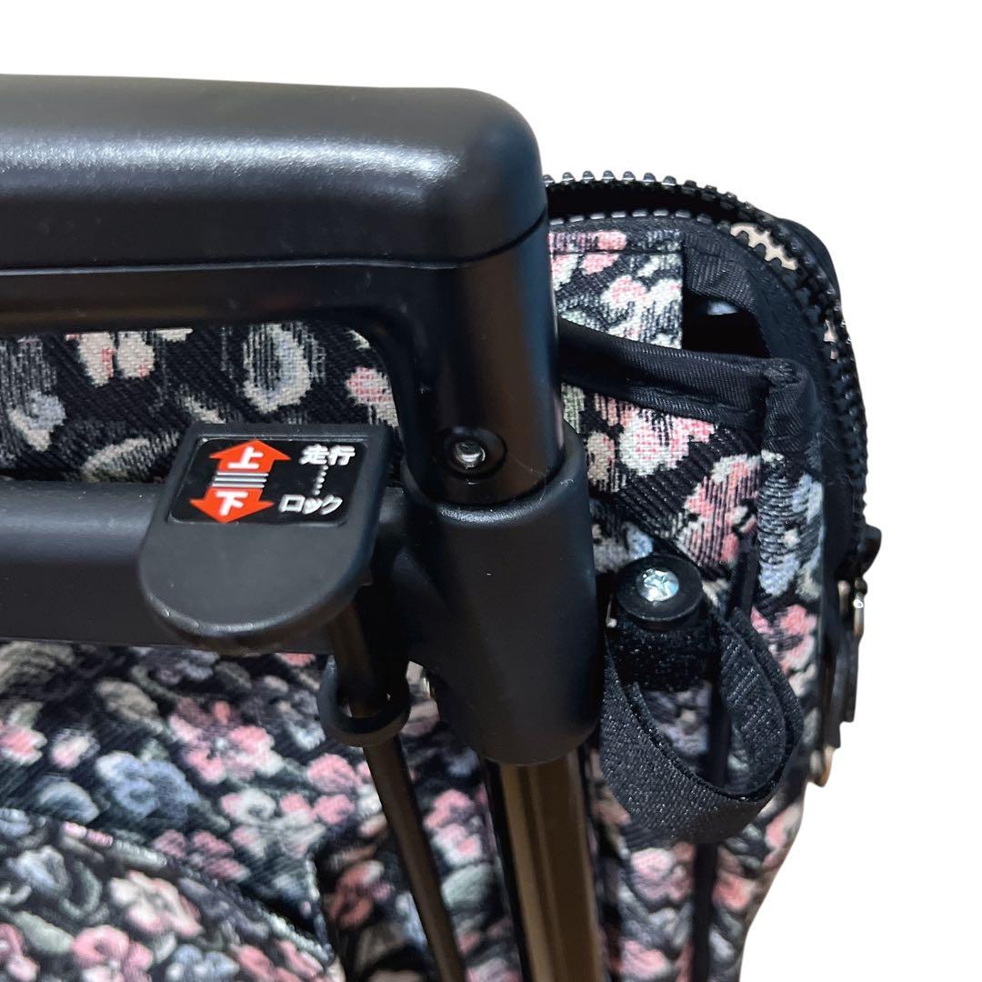 美品 島製作所 ショッピングカートサイドカー　メロディスムーズST 小花柄　軽量