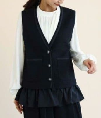 ☆新品、タグ付き☆ FENNEL フリルヘムツイードジレ ヤマダヤ