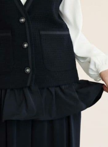 ☆新品、タグ付き☆ FENNEL フリルヘムツイードジレ ヤマダヤ