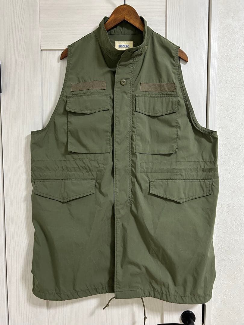 美品ビームスボーイソロテックスm-65ファティーグベストオリーブ
