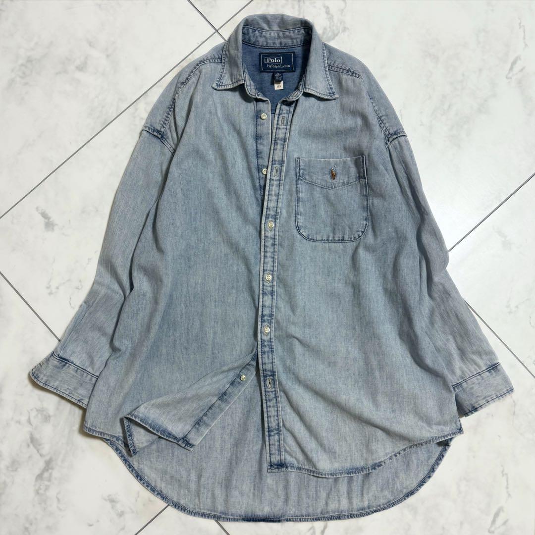 Polo Ralph Lauren オーバーサイズ コットン デニム シャツ S