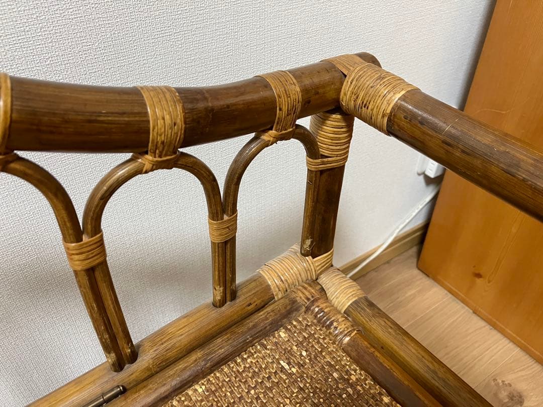 ラタン ヴィンテージ アンティーク ベンチチェスト 籐 ソファ アジアン家具