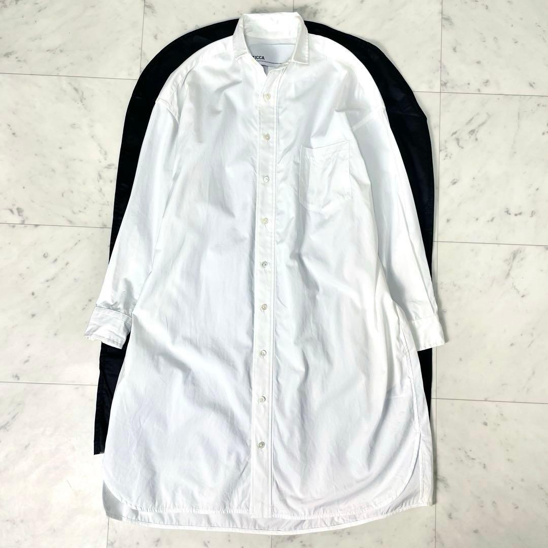 【極美品】ティッカ 別注 NO.3 スクエアチュニック シャツ フリー 白