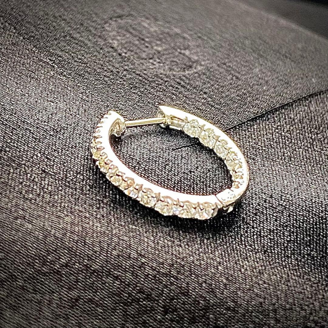 ピアス/片耳/片方/18k/ダイヤモンド/フープ/レディース/メンズ