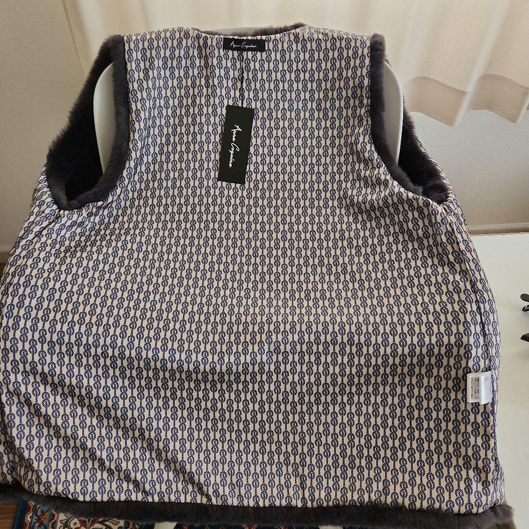 AnneCoquine ラクーン調エコファーノーカラージレ 新品タグ付き
