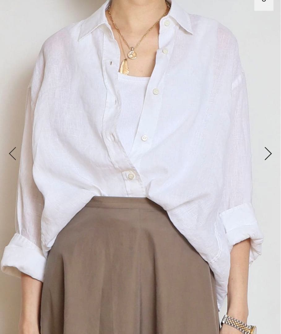 ドゥーズィエムクラス　2025SS Linen シャツ　白