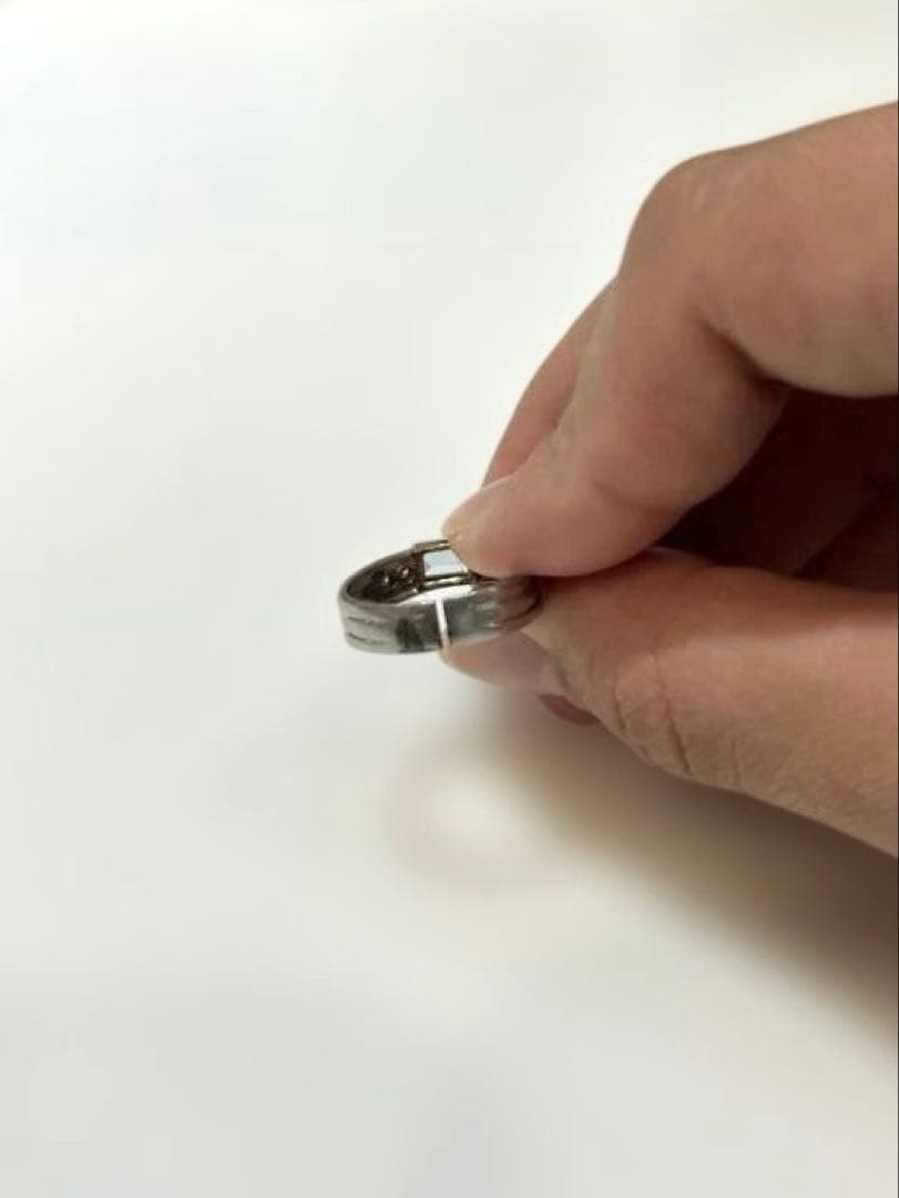 【訳あり】プラチナリング　石付き　Pt900 K18 コンビ　ヴィンテージ
