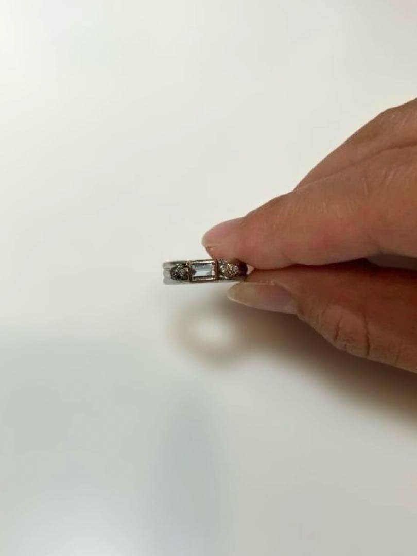 【訳あり】プラチナリング　石付き　Pt900 K18 コンビ　ヴィンテージ