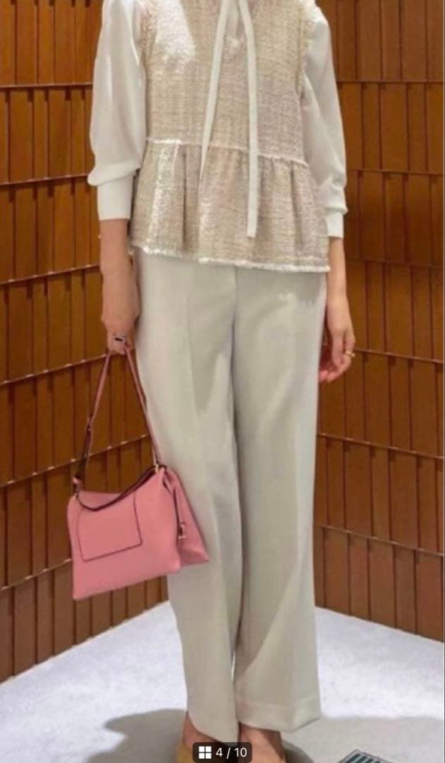 【美品】Ballsey カラースパングルツイード ペプラムプルオーバー