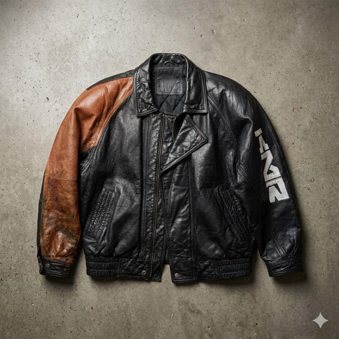 90’s “cyberpunk” custom leather jacket