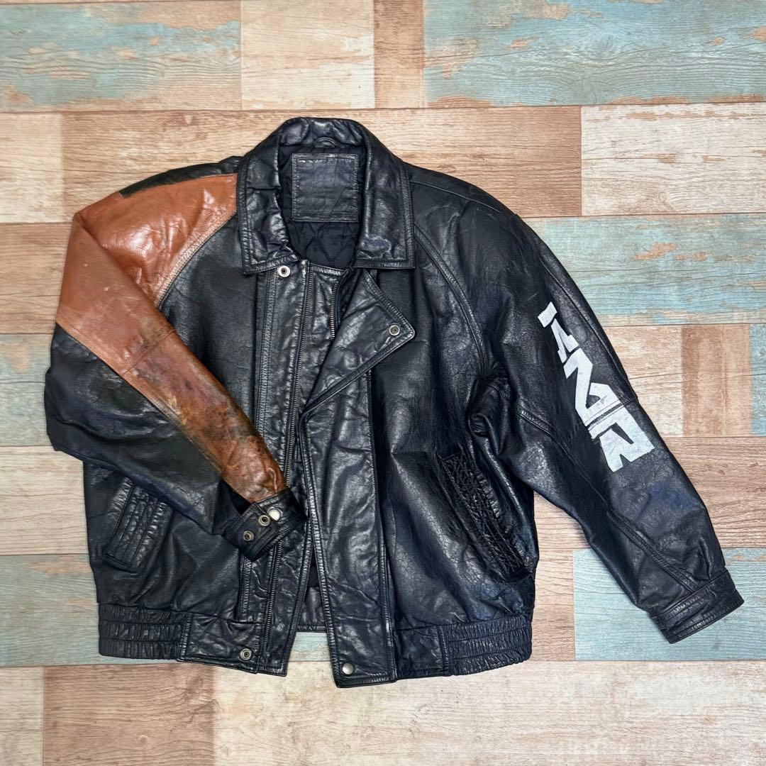 90’s “cyberpunk” custom leather jacket