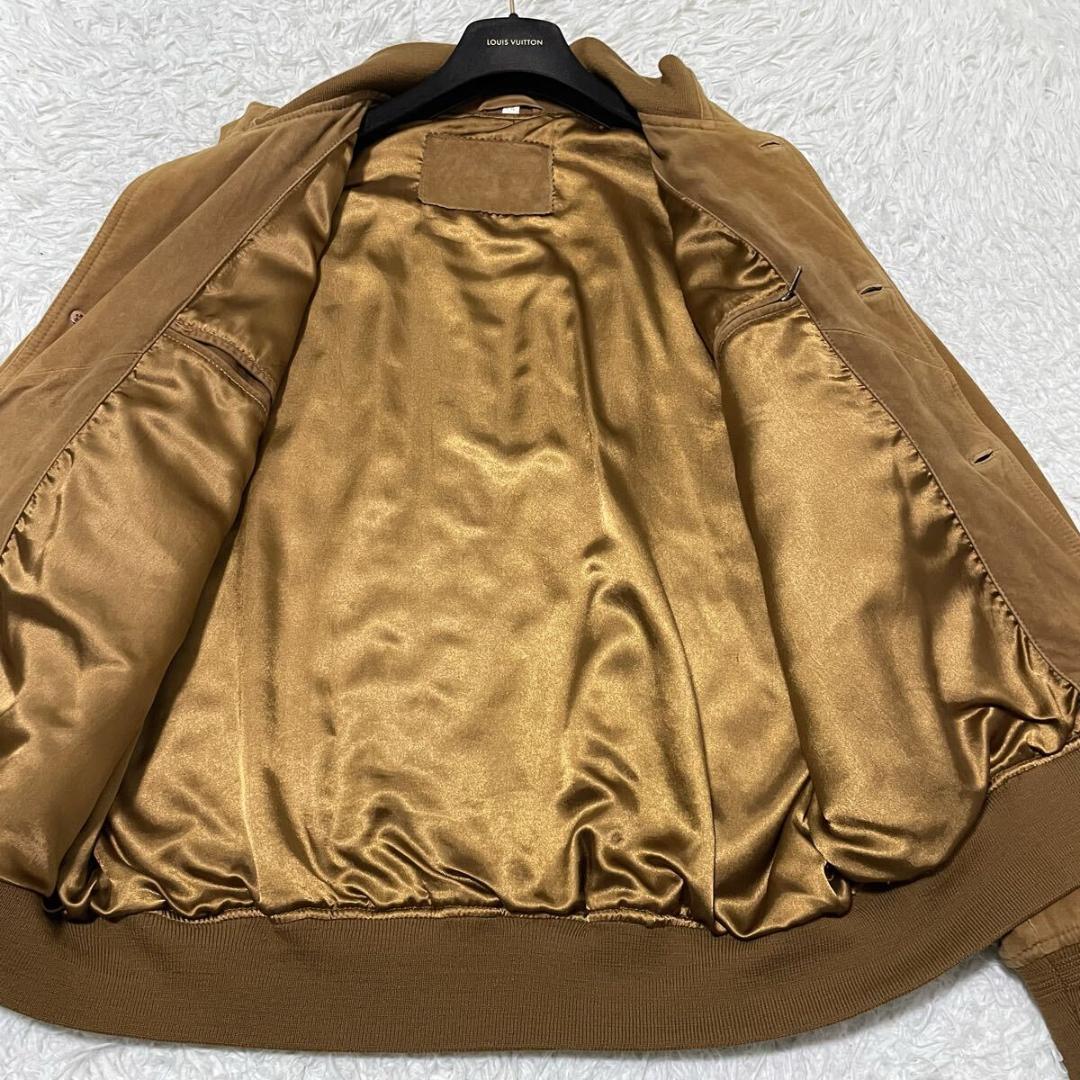 極美品 バルスタージャケット キャメルカラー レザージャケット 本革 リブ綺麗