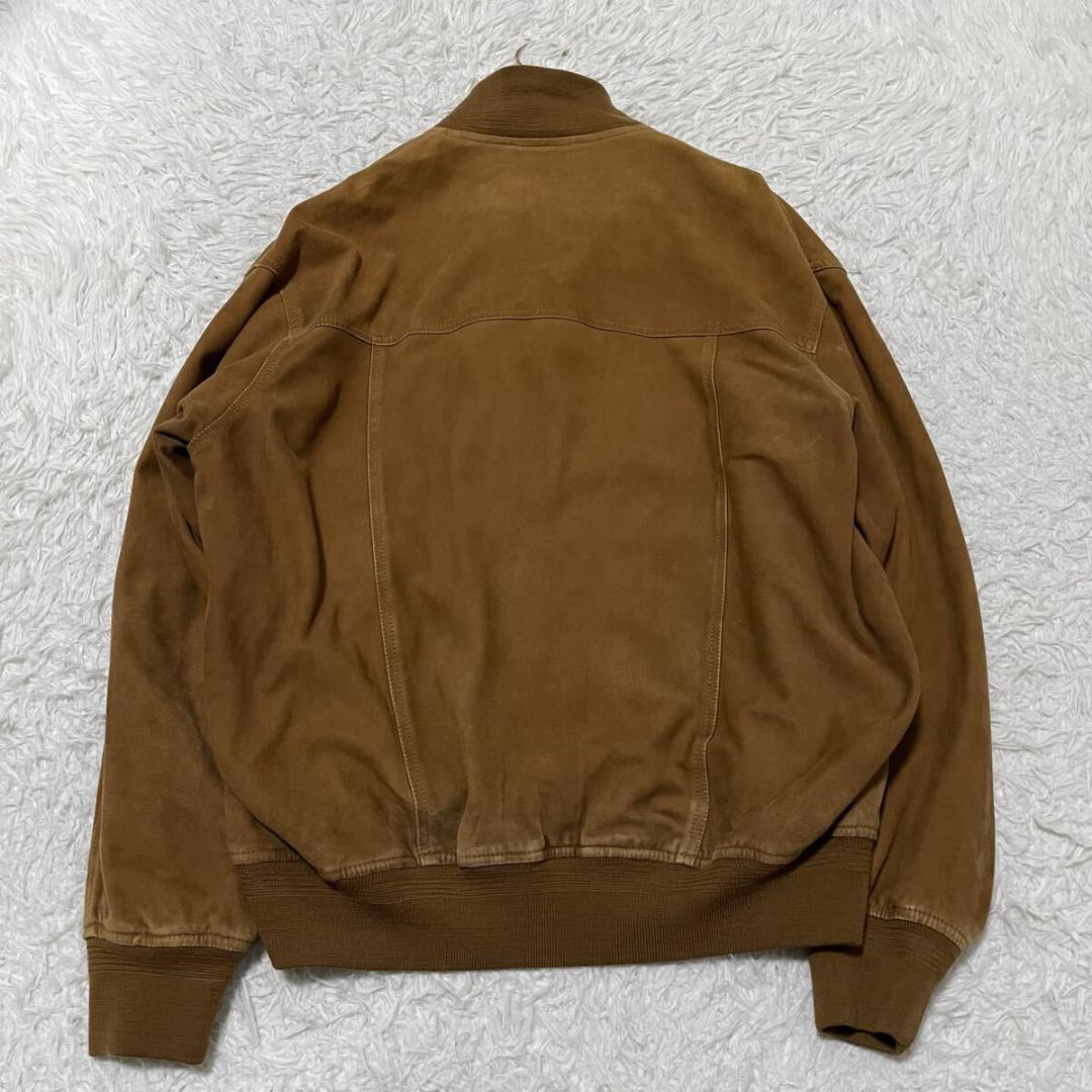 極美品 バルスタージャケット キャメルカラー レザージャケット 本革 リブ綺麗