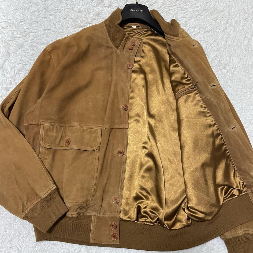 極美品 バルスタージャケット キャメルカラー レザージャケット 本革 リブ綺麗