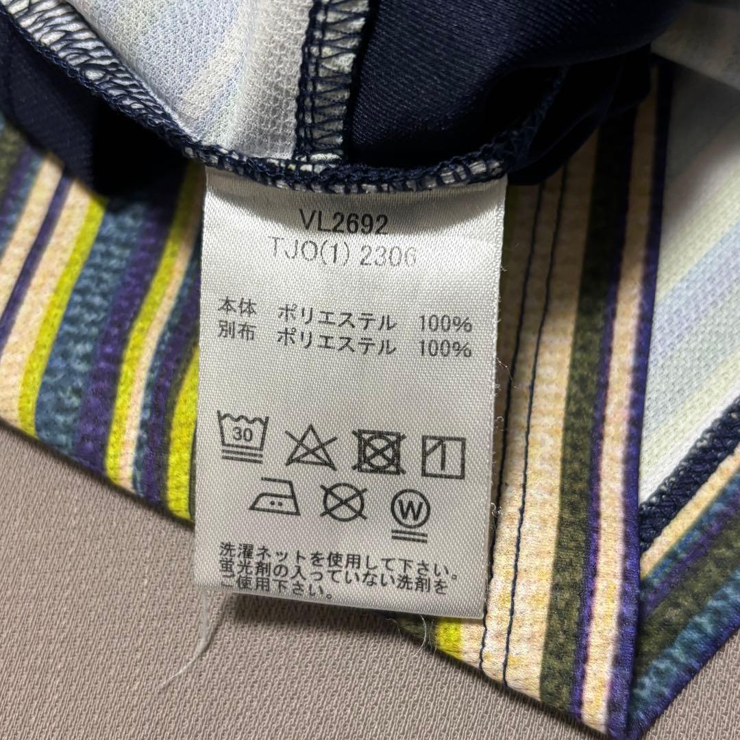 フィラFILA テニスウェア ストライプ柄シャツ&スコート 上下セットアップ L