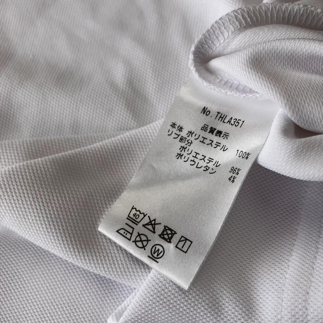 美品　トミーヒルフィガー ゴルフ　バックファスナー LSシャツ 　白　1015