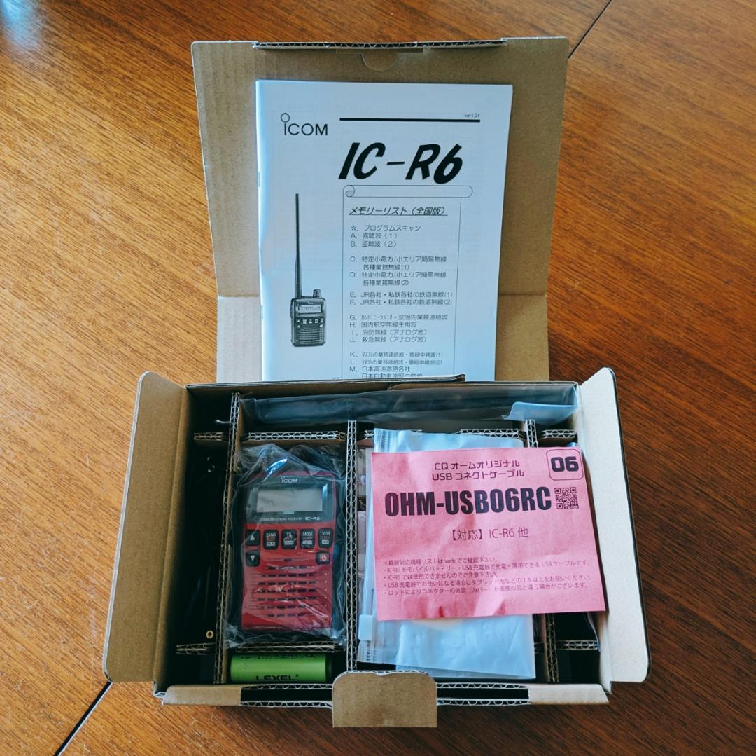 お買い得！ ICOM IC-R6 受信機 赤 CQオーム全国版 オプションセット