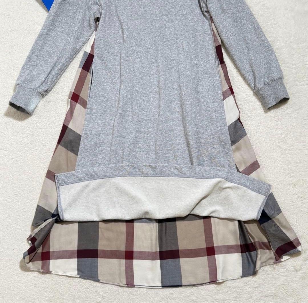 美品　ブルーレーベルクレストブリッジ コンパクトドライ裏毛ドッキングワンピース