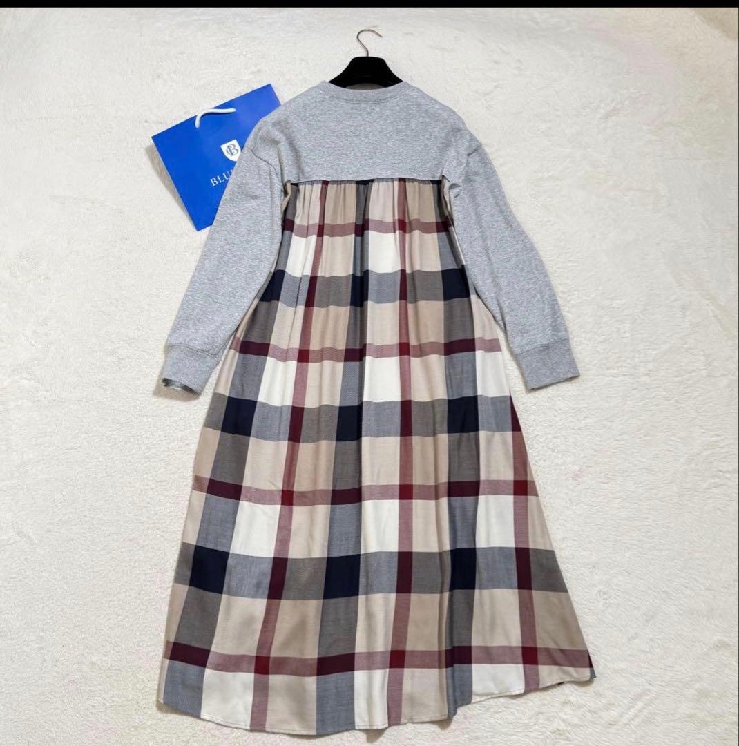 美品　ブルーレーベルクレストブリッジ コンパクトドライ裏毛ドッキングワンピース