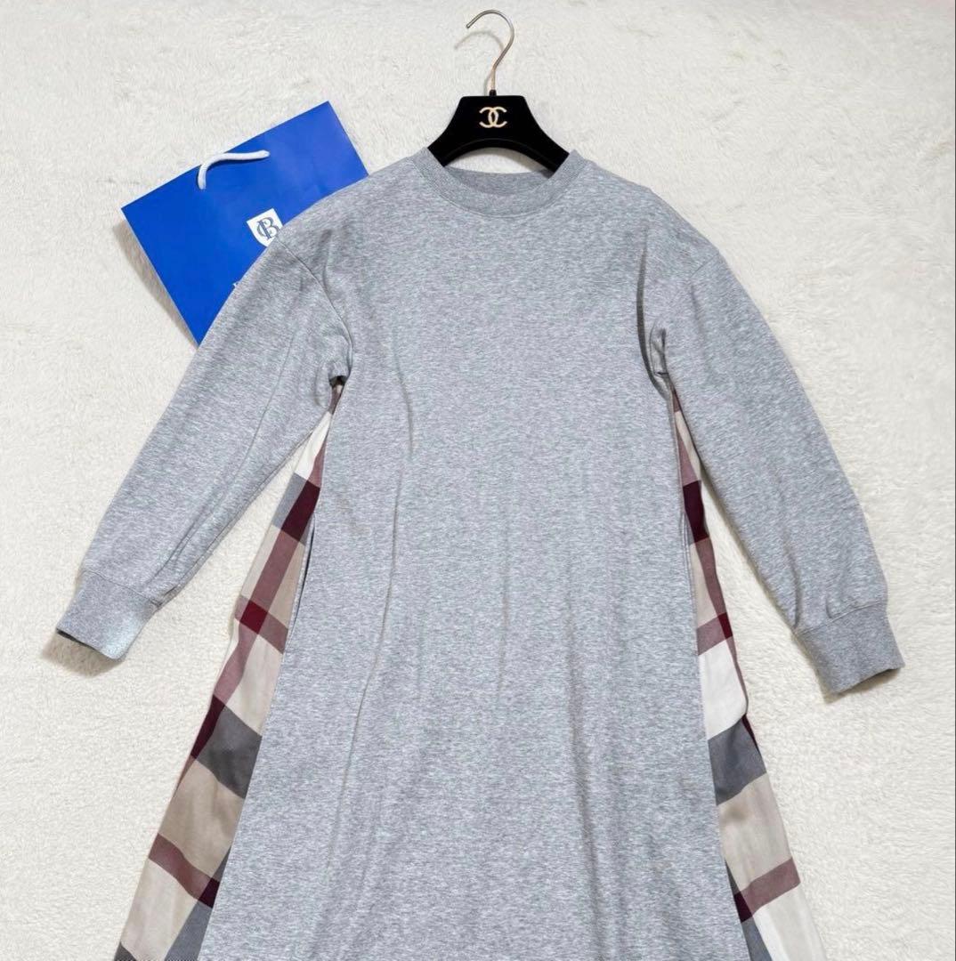 美品　ブルーレーベルクレストブリッジ コンパクトドライ裏毛ドッキングワンピース