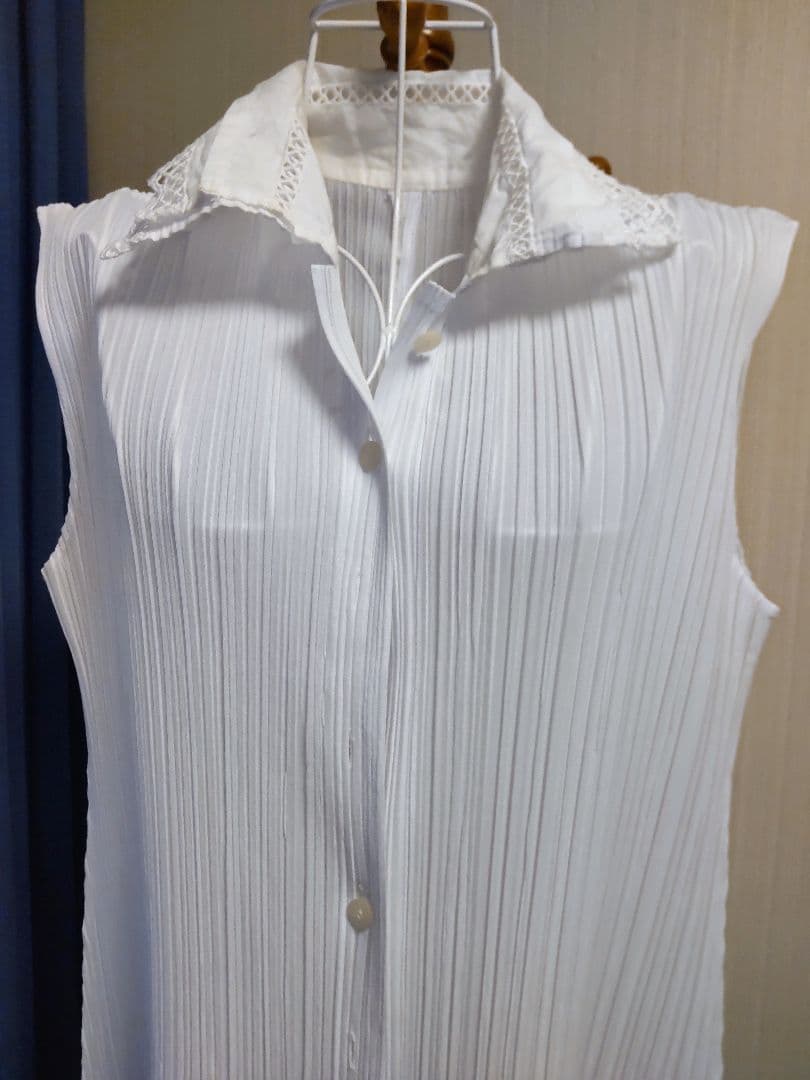PLEATS PLEASE ヴィンテージ ロングワンピース 白 レース