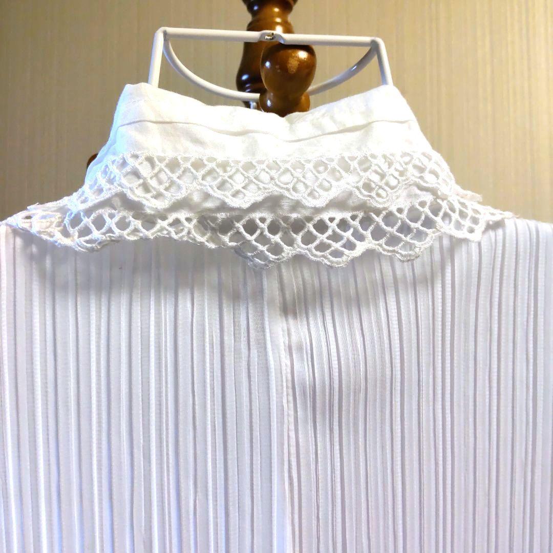 PLEATS PLEASE ヴィンテージ ロングワンピース 白 レース