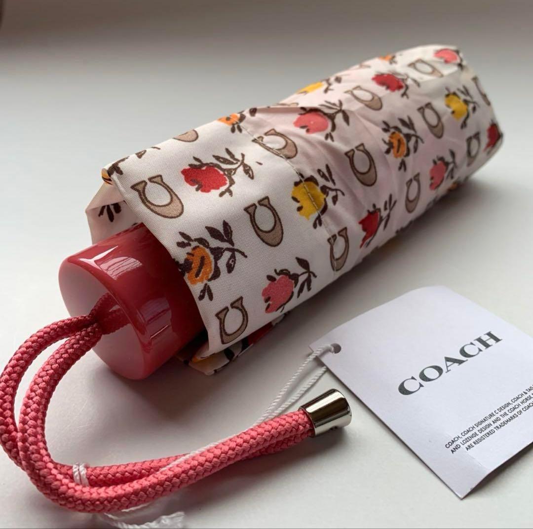 COACH 折りたたみ傘 花柄 ピンク 新品未使用品