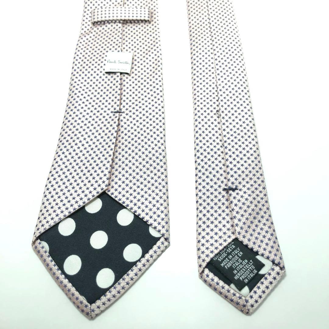 ★【極美品】 Paul Smith ネクタイ ピンク 小紋柄 星 可愛い 人気