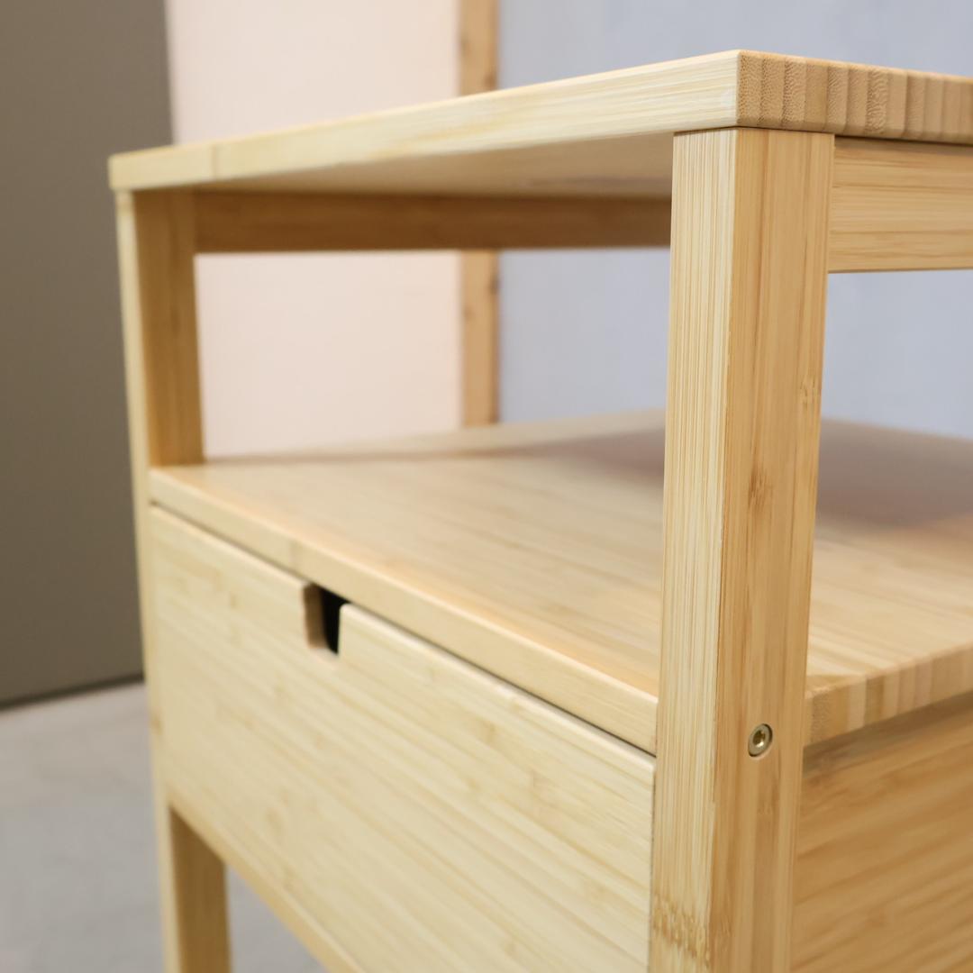 IKEA イケア NORDKISA バンブー ベッドサイドテーブル 竹 収納