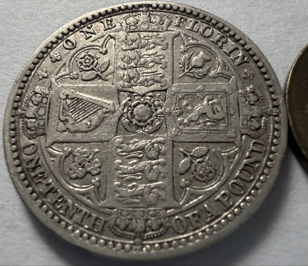 s*s様 1849年 英国　ヴィクトリア女王 ゴットレス　1フローリン銀貨