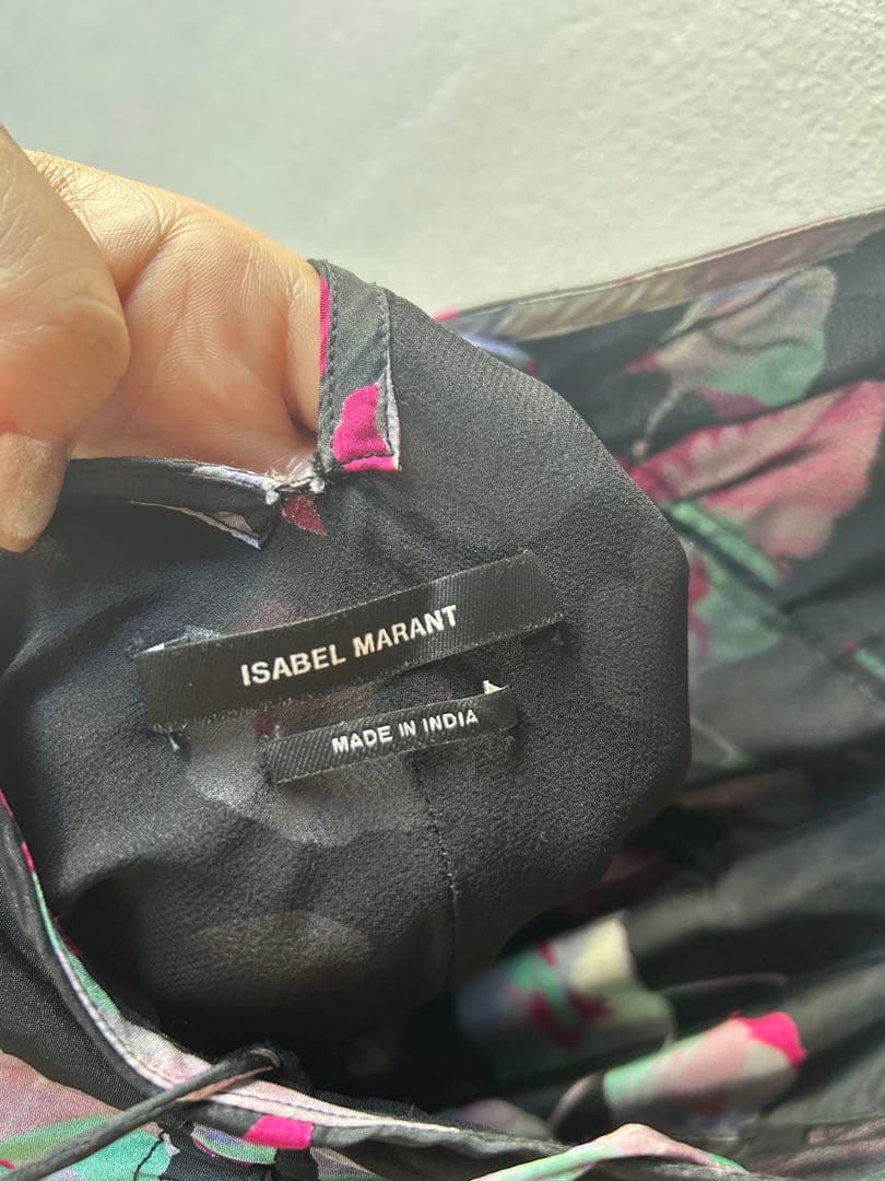 Isabel Marat フローラルプリント ノースリーブ シルクワンピース