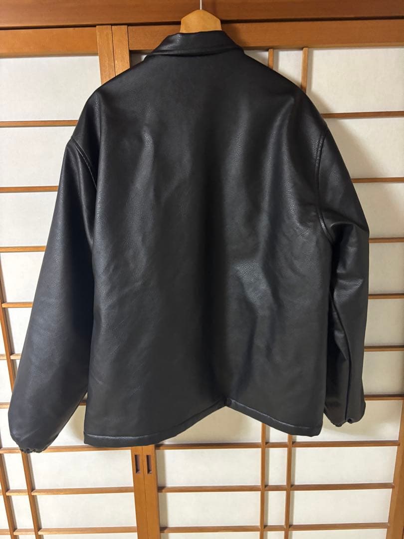 Y*y様 RIPPER FAKE LEATHER COACH JACKET